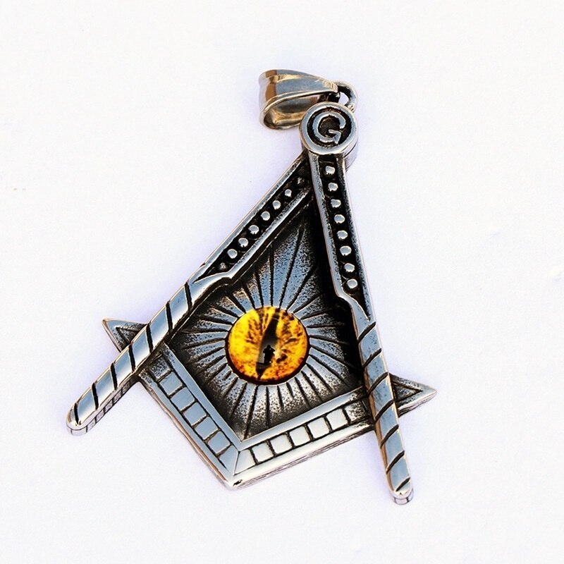 Retro Triangle Shape Eye Pattern Pendant Necklace Men's Necklace Metal Sliding Necklace Pendant Accessories Party Jewelry