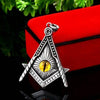 Retro Triangle Shape Eye Pattern Pendant Necklace Men's Necklace Metal Sliding Necklace Pendant Accessories Party Jewelry