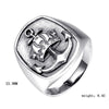 Retro Viking A nchor Crown Pattern Ring Men's Ring Vintage Metal Silver-Plated Ring Accessories Party Jewelry