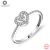 New Rings 100% Fine 925 Sterling Silver Sweet Jewelry Fashion Lovely Love Heart Crystal Rings For Women Christmas Gift GNJ0602