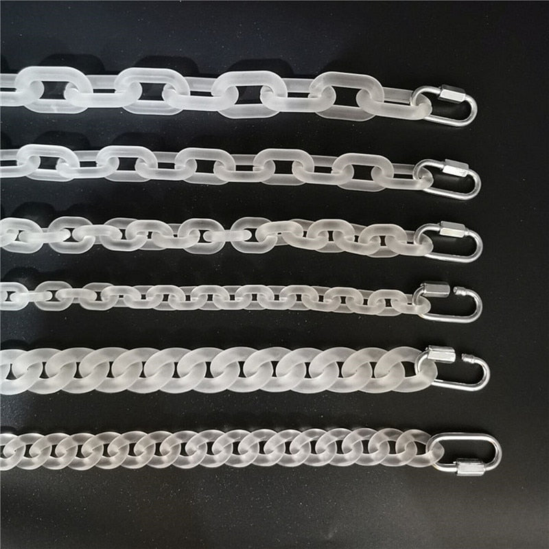 Rock Punk Clear Matte Acrylic Chain Necklace For Men Women  Resin Chain Buckle Lock Pendant Necklace 2021 Jewelry