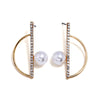 New Rose Gold Color Black simulation pearl horn earrings Pendientes punk double sided gothic earrings for women Brincos 2020 ZA