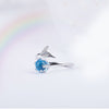 Round Bohemian Crystal Zircon Inlaid Mermaid Tail Women's Ring Opening Adjustable Ring Accessories Party Jewelry Famale Gift