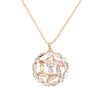 Round Geometric Pendant Necklace For Woman Gold Color Squre Zircon Trendy Long Necklaces Jewelry Women Accessories