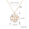 Round Geometric Pendant Necklace For Woman Gold Color Squre Zircon Trendy Long Necklaces Jewelry Women Accessories