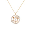 Round Geometric Pendant Necklace For Woman Gold Color Squre Zircon Trendy Long Necklaces Jewelry Women Accessories