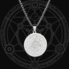 Seven Angels Religious Rune Pattern Pendant Necklace Men's Women's Necklace Metal Sliding Round Necklace Accessories