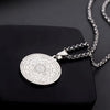 Seven Angels Religious Rune Pattern Pendant Necklace Men's Women's Necklace Metal Sliding Round Necklace Accessories