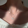 Shiny Bling Butterfly Necklace Choker Women Sweet Double Layer Clavicle Chain Necklace Temperament Jewelry Accessories