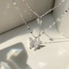 Shiny Bling Butterfly Necklace Choker Women Sweet Double Layer Clavicle Chain Necklace Temperament Jewelry Accessories