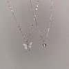 Shiny Bling Butterfly Necklace Choker Women Sweet Double Layer Clavicle Chain Necklace Temperament Jewelry Accessories