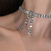 Shiny Rhinestone Bowknot Circle Chain women's Sexy Necklace Necklace Statement Necklace Accessory Choker