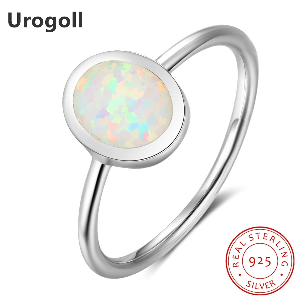 New Silver 925 Jewelry Genuine 925 Sterling Silver Fine Jewelry Opal Rings For Women Luxury Engagement Wedding Gifts