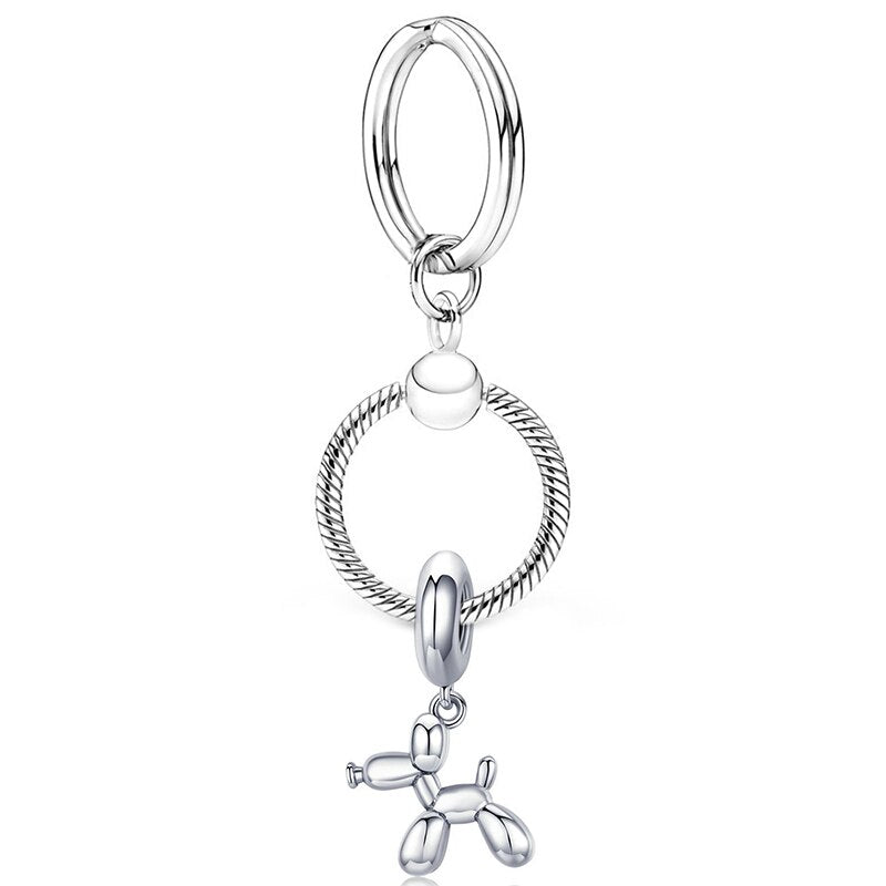 Silver Color Charm Keychain With Dog Bone Bear Pendant Car Keyrings For Women Men Bag Accessories Jewelry Gift Special Offer