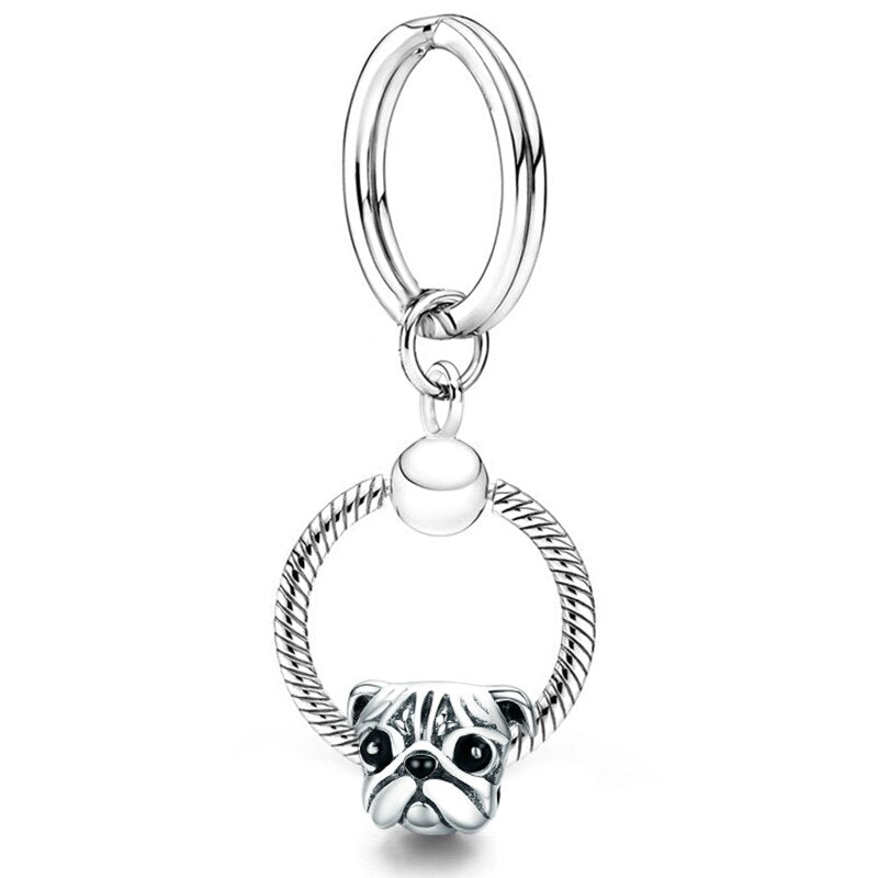 Silver Color Charm Keychain With Dog Bone Bear Pendant Car Keyrings For Women Men Bag Accessories Jewelry Gift Special Offer