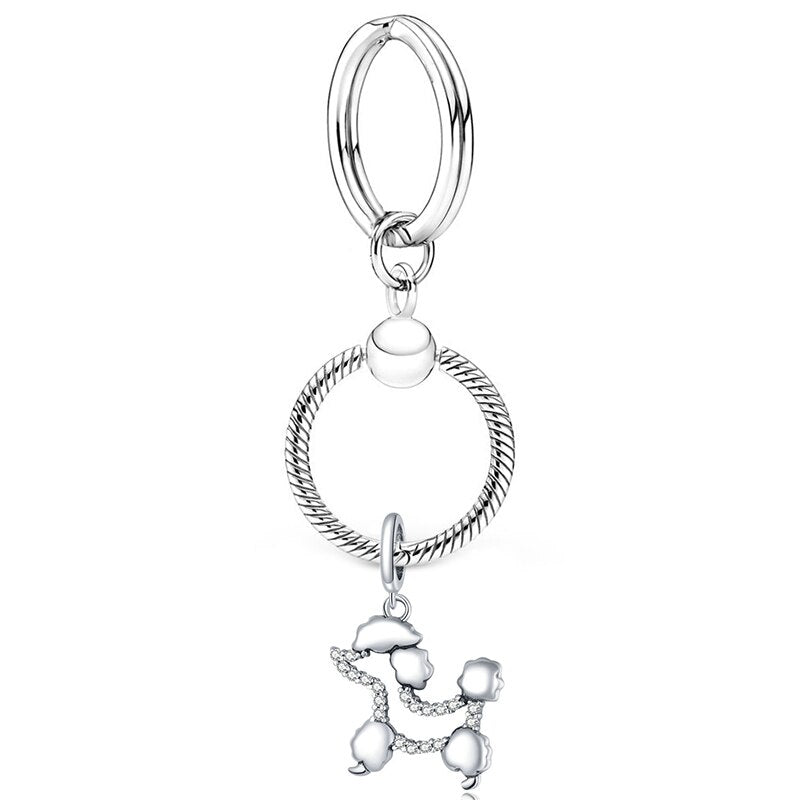 Silver Color Charm Keychain With Dog Bone Bear Pendant Car Keyrings For Women Men Bag Accessories Jewelry Gift Special Offer