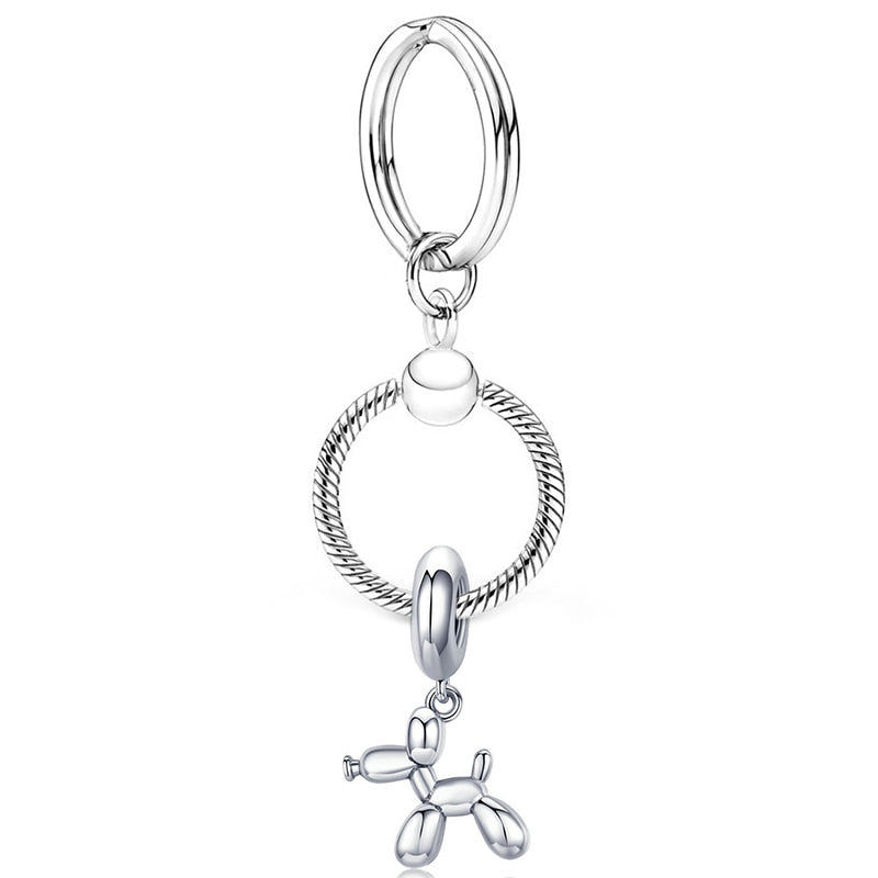 Silver Color Charm Keychain With Dog Bone Bear Pendant Car Keyrings For Women Men Bag Accessories Jewelry Gift Special Offer