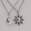 Silver Color Sun And Moon Necklaces Chain Pair Of Celestial Friends Gift For Friend Long Necklaces Pendants Men Women