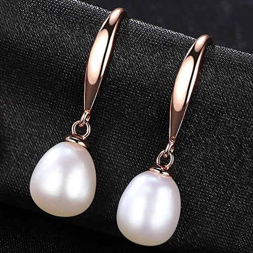 New Simple And Stylish Sterling Silver Pearl Water Drop Earrings For Women Brand Jewelry Anniversary Gift Send Free box