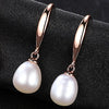 New Simple And Stylish Sterling Silver Pearl Water Drop Earrings For Women Brand Jewelry Anniversary Gift Send Free box