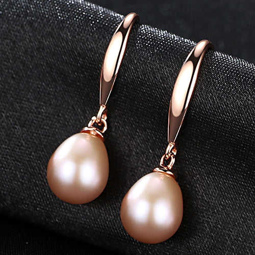 New Simple And Stylish Sterling Silver Pearl Water Drop Earrings For Women Brand Jewelry Anniversary Gift Send Free box