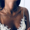 Simple Boho Gold Silver Color Chain Beads Choker Necklace Women Layerd Chocker Necklaces For Women Collar Jewelry