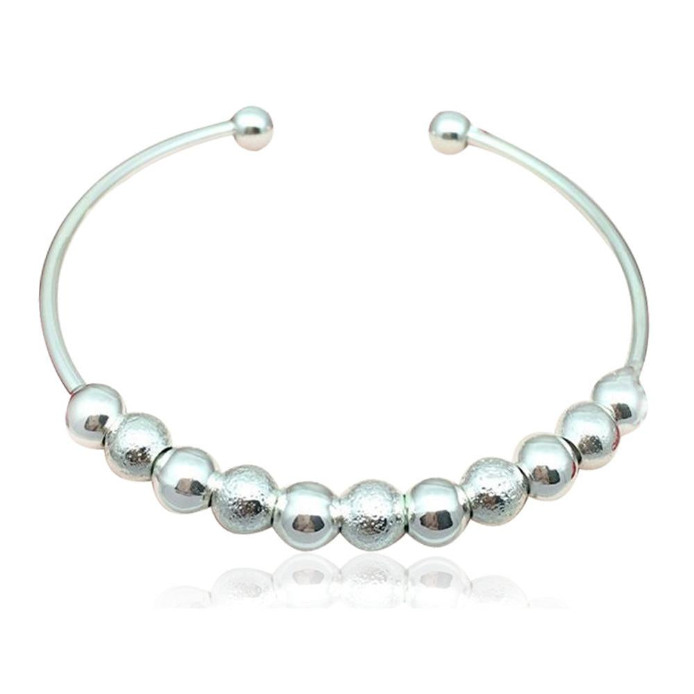 New Simple Chic Design Lucky 9 Beads Opening Bangle For Women Fashion Fine Jewelry for girl Bracelet Gift #276561
