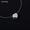 Simple Love Heart Crystal Pendant Transparent Fishing Line Necklace Short Clavicle Necklace For Woman Girl Jewelry