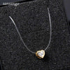 Simple Love Heart Crystal Pendant Transparent Fishing Line Necklace Short Clavicle Necklace For Woman Girl Jewelry