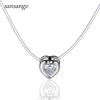 Simple Love Heart Crystal Pendant Transparent Fishing Line Necklace Short Clavicle Necklace For Woman Girl Jewelry