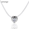 Simple Love Heart Crystal Pendant Transparent Fishing Line Necklace Short Clavicle Necklace For Woman Girl Jewelry