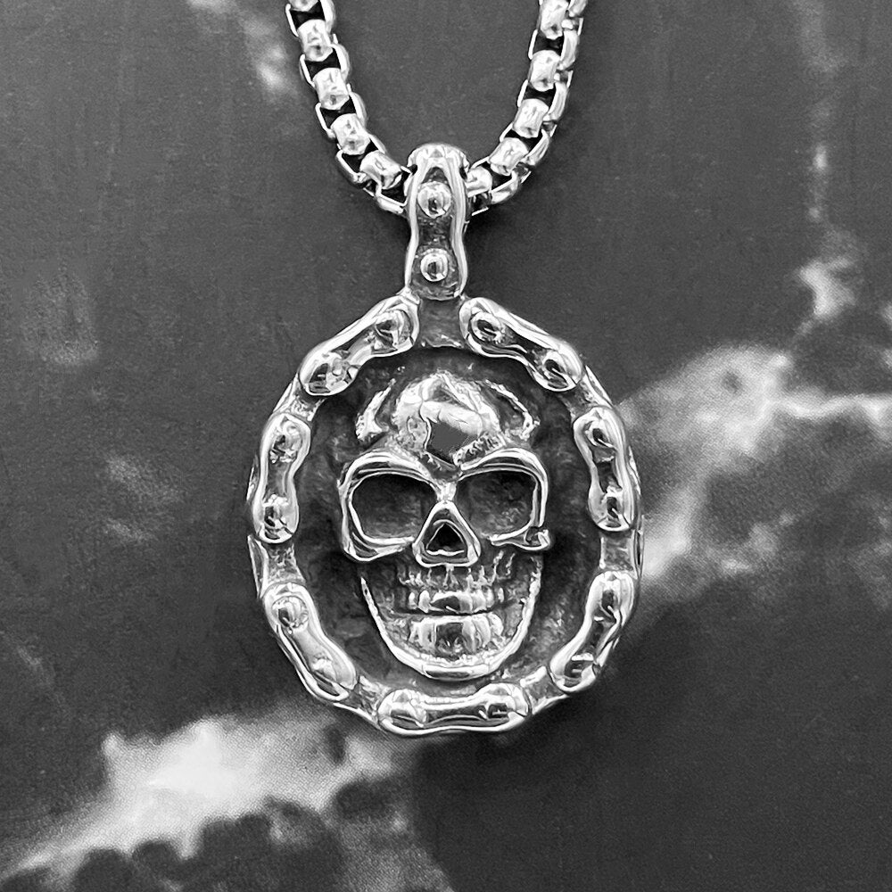 Skeleton Pendant Retro Skull Necklace Trendy Vintage Gothic Jewelry Choker Pendants bronze Necklaces for Gift