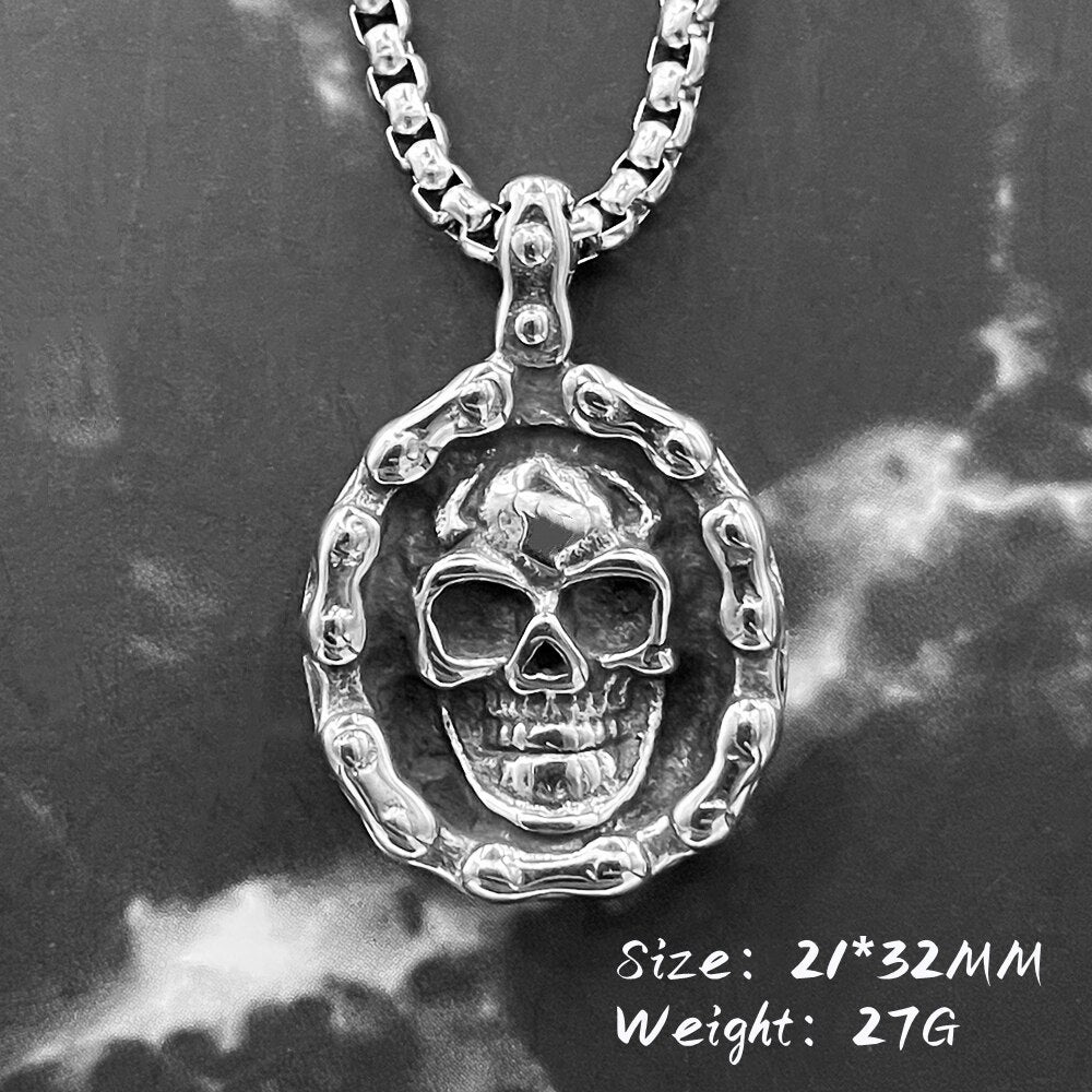 Skeleton Pendant Retro Skull Necklace Trendy Vintage Gothic Jewelry Choker Pendants bronze Necklaces for Gift