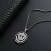 Smile Sad Double Faces Pendant Necklace Men Women Trendy Simple Jewelry Gift Silver Color Urban Boys