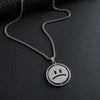 Smile Sad Double Faces Pendant Necklace Men Women Trendy Simple Jewelry Gift Silver Color Urban Boys