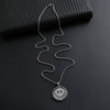 Smile Sad Double Faces Pendant Necklace Men Women Trendy Simple Jewelry Gift Silver Color Urban Boys