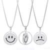 Smile Sad Double Faces Pendant Necklace Men Women Trendy Simple Jewelry Gift Silver Color Urban Boys