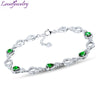 New Solid 18Kt White Gold Bracelet Tsavorite,Natural Diamond Green Tsavorite Bracelet Pear 4x5mm Hot Sale NA0034