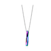 Square Twisted Rainbow Bar Neck Pendants Necklace for Women Men Stainless Steel Casual Sporty Male Neutral Jewelry