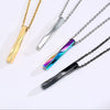 Square Twisted Rainbow Bar Neck Pendants Necklace for Women Men Stainless Steel Casual Sporty Male Neutral Jewelry