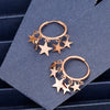 Stainless Steel Earrings for Women  Stars Tassel Rose Gold Color Charm Hoop Earring Boho Jewelry Gifts Brincos