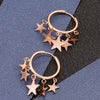 Stainless Steel Earrings for Women  Stars Tassel Rose Gold Color Charm Hoop Earring Boho Jewelry Gifts Brincos