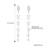 Stainless Steel Stars Hoop Earrings Silver Color Long Tassel Dangle Clip On Earring For Friends Jewelry Pendientes