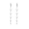 Stainless Steel Stars Hoop Earrings Silver Color Long Tassel Dangle Clip On Earring For Friends Jewelry Pendientes