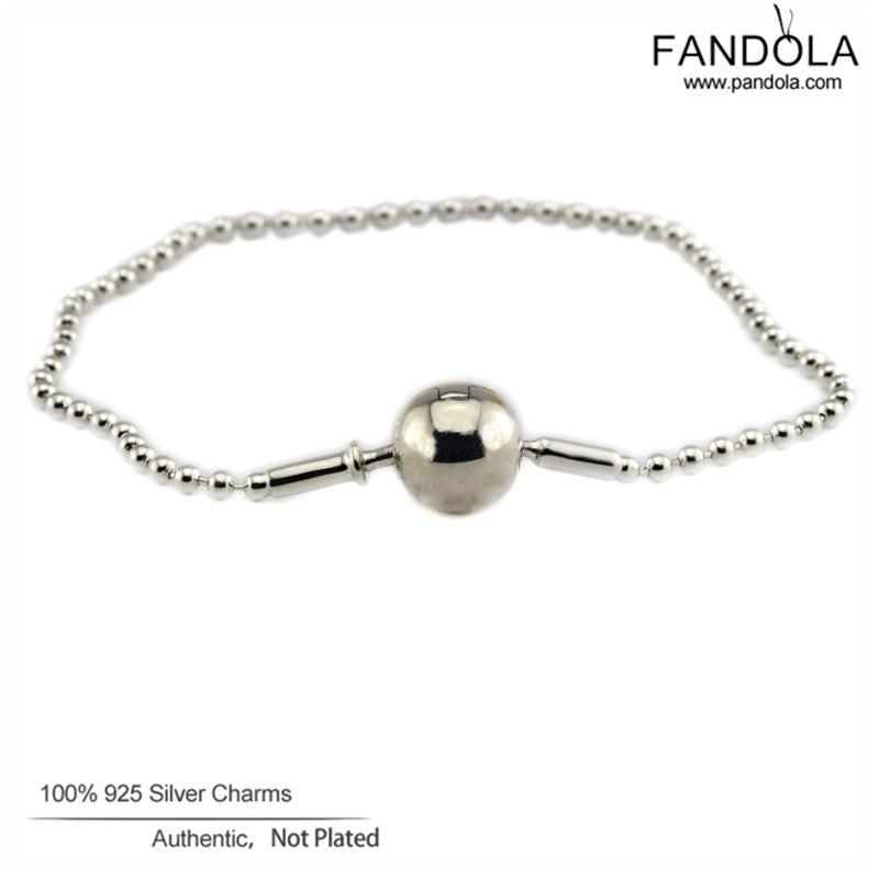 New Sterling-Silver-Jewelry Beaded Essence Bracelets Bangles Female Round Clasp Charms Bracelets For Women Silver 925 Jewelry