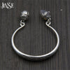 New Sterling Silver Jewelry S999 Fine Silver Peony Bangles for Women Silver S999 Jewelry Bell Charms Bracelets & Bangles
