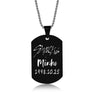 Stray Kids Member Birthday Name Stainless Steel Pendant Necklace Black Metal Tag Necklaces For Women Men Jewelry
