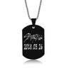 Stray Kids Member Birthday Name Stainless Steel Pendant Necklace Black Metal Tag Necklaces For Women Men Jewelry