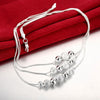 Street all-match 925 sterling Silver  Tassel Beads necklace earrings for women Party Jewelry set wedding accessories gifts