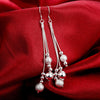 Street all-match 925 sterling Silver  Tassel Beads necklace earrings for women Party Jewelry set wedding accessories gifts
